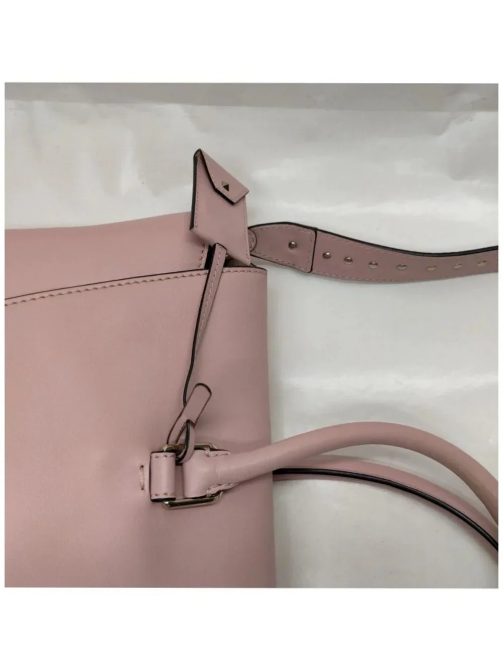 Valentino Garavani Blush Pink Rockstud Large Satchel Shoulder Bag
